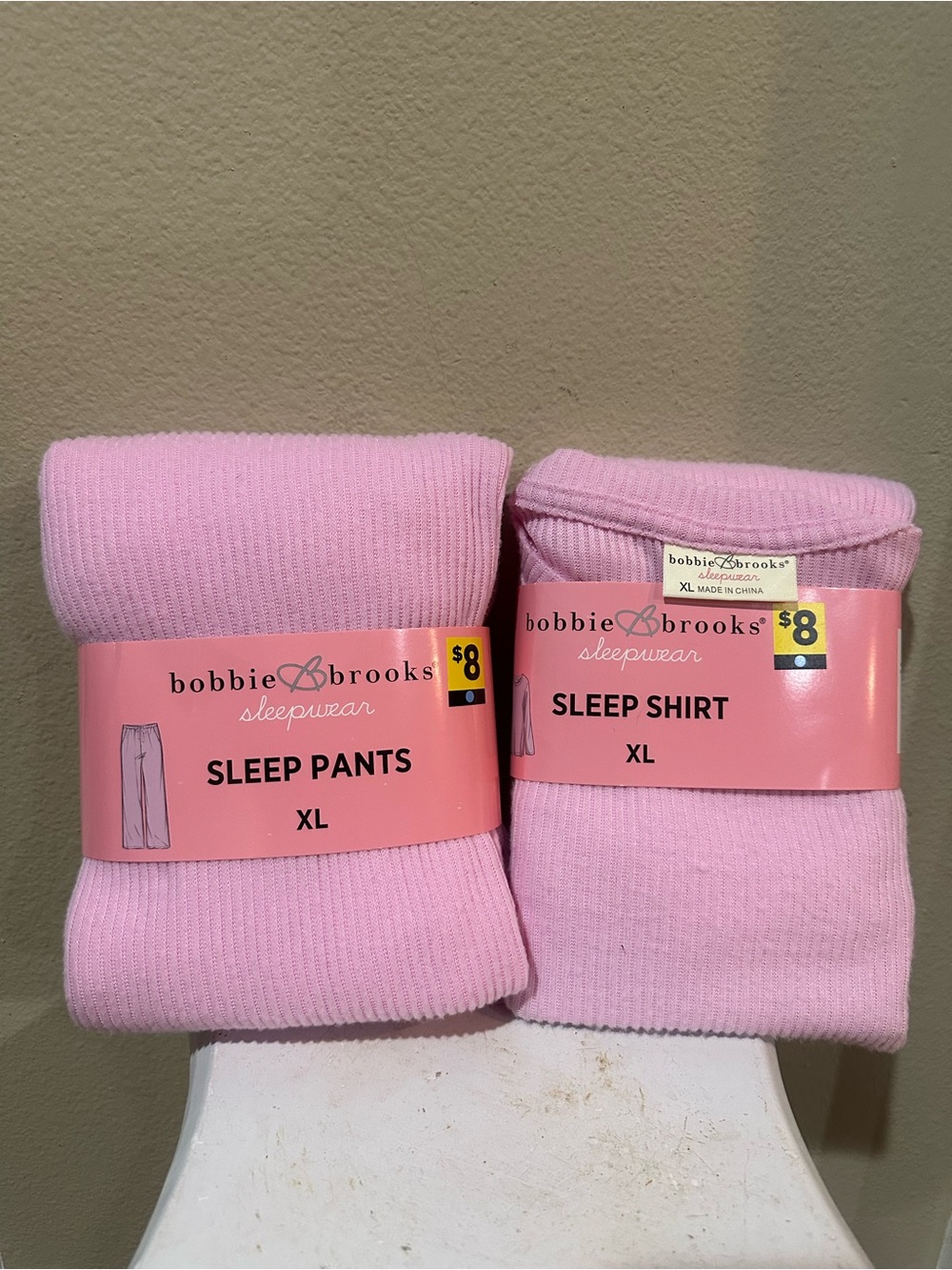 Bobbie Brooks Pastel Pink Ribbed Sleep Shirt XL